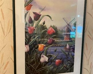 Yr 2000 "Tulip Time" poster, framed