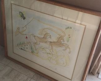 Signed Salvador Dali lithograph.