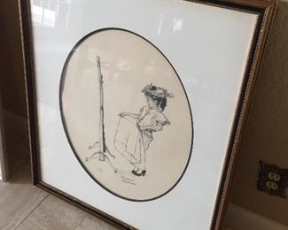 Signed Norman Rockwell Lithograph.