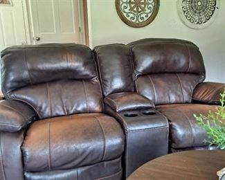 Reclining Sofa with drink holders.  For lazy people that don't have their own full time bartender.