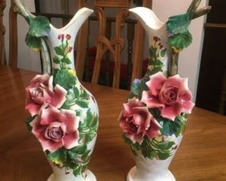 43 Italian Porcelain Floral Pitchersmin