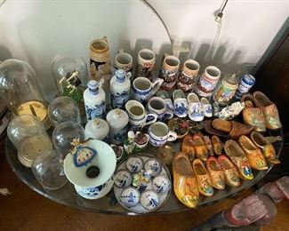 Delft clogs, Delft Jars, Delft Tidbit plates, Delft creamery, Beer Steins, Wooden Shoes from Holland