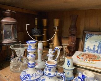 Candle holders of different materials, Delft