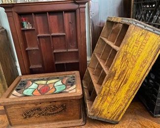 Antique Coca Cola Wooden Crate, Edison Business Phonograph box, Wooden Display Case