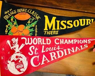 Vintage MU & St. Louis Cardinals pennants