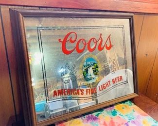 Vintage light up Coors wall mirror