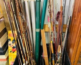 Huge selection of fishing poles 