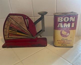 Antique scale and vintage Bon Ami box