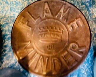 Vintage Flame Minder burner cover, rustic