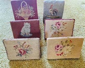 Turn of the century needlepoint doorstops