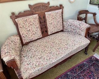 Eastlake carved loveseat c. 1870