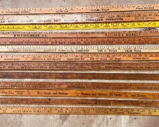 Vintage 36” advertising measuring sticks