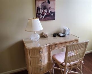 Lexington Wicker Henry Link desk and chair (part of suite)
