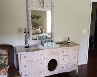 Lexington Wicker Henry Link chest of drawers & mirror (part of suite)