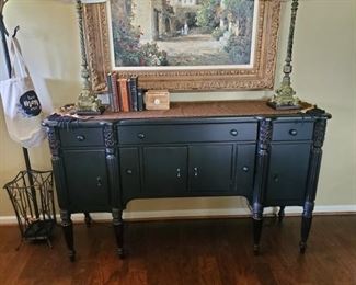 Sideboard with silver storage tray