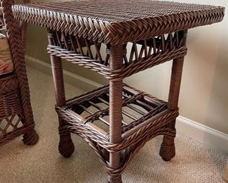Wicker end table (part of 3-pc set)