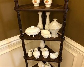 Milk glass pieces with stand
$185