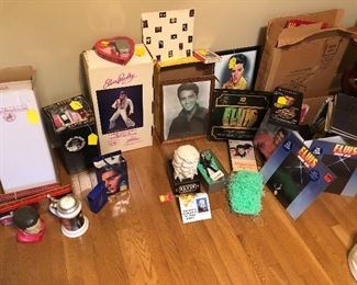 Elvis memorabilia
3 display quality dolls
2 decanters
Stein
Various unopened or unused tapes, records 
2 bottles cologne
Sheet of stamps
Several display plates
More
As a lot:
$325

Will sell individual pieces please enquire

