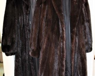 Pair of stunning mink coats.  Medium sized.  