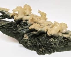 0003 Vintage Chinese Cast Resin Stallion Sculpture