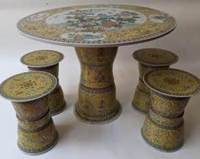 0219 5Pc. Chinese Porcelain Garden Set