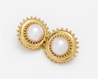 4. Elizabeth Locke Mabe Pearl 18K Earrings