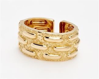 14. David Webb Textured Cuff Bracelet in 18k Yellow Gold