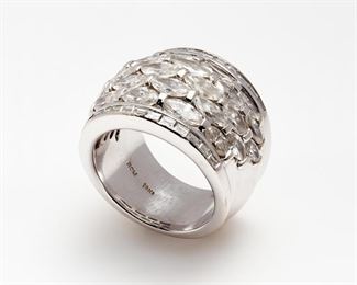 29. Wide 18k Diamond Ring by RCM 5.0 ctw