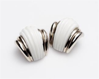 38. Charles Turi Angel Skin Coral Demi Hoop Earrings, 18k