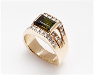 45. Mens Tourmaline Diamond Ring
