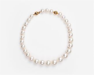 56. South Sea Cultured Pearl Necklace 12mm-18mm, 18k