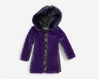 64. Quilted Mink Purple Fur Leather Coat, Michael Kors 