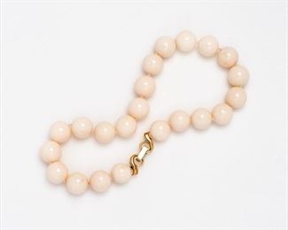 65. Angel Skin Coral Bead / 18K Necklace