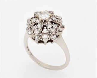 74. 14k Diamond Cluster Ring .95ctw by ODI