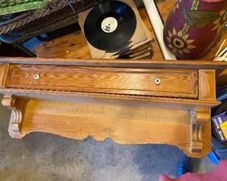 Was $250, Now $125. Pine hanging shelf with drawer. Available for immediate purchase by credit/debit. Pickup Thursday 2-7. 