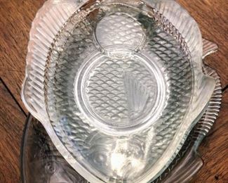 Glass Fish Snack Dishes