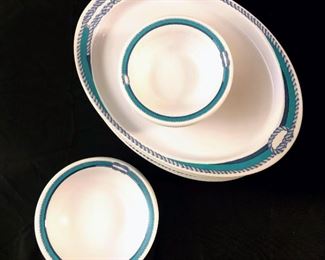 G.E.T. Melamine Freeport Pattern: Platters, Soup Bowls, Dessert Bowls