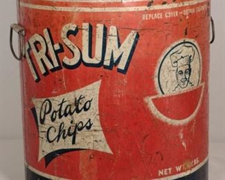 Vintage Tri Sum Chips Can