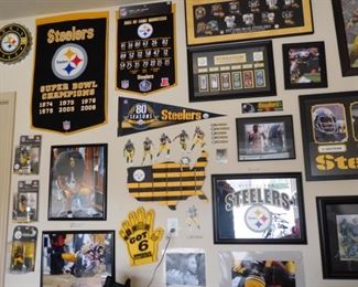 General view of part of the Pittsburgh Steeler collection from the man cave in this estate