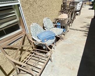 More iron framed outdoor chairs