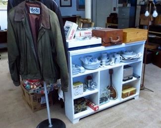 Collection Of Pfaltsgraf Pottery china, MCM Aluminum Metal Coat Rack with Leather Jackets