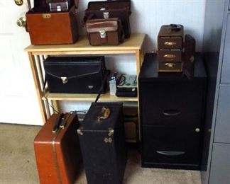 Vintage Cameras, Projectors, Tweed Slide Filing Carry Case