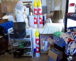 Vintage NOEL Candle Blow Molds, Fishing Tackle Box LOADED with lures