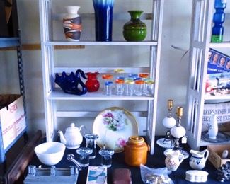 Mid Century Modern Pottery - Raymor, Haeger, Cobalt Glass Swan, Blenko Candle Holders