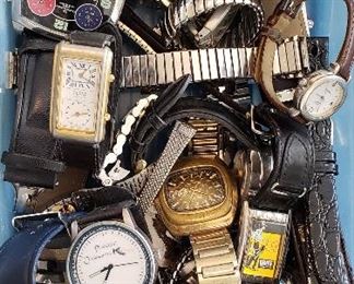 Box of watches & bands