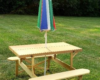 Small picnic table with umbrella