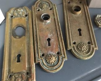 Brass door handle back plates