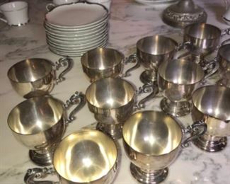 Silver plate punch cups