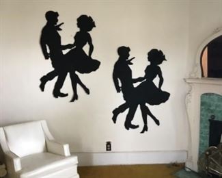 Square dancers wall silhouettes