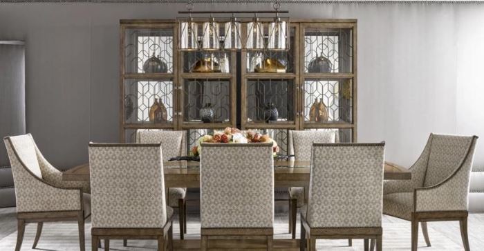 Tempo dining room table with extension; matching curio available 